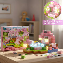 Bloques Magnéticos Tipo Minecraft 188 Pcs 8 Bloques De Luz Sakura