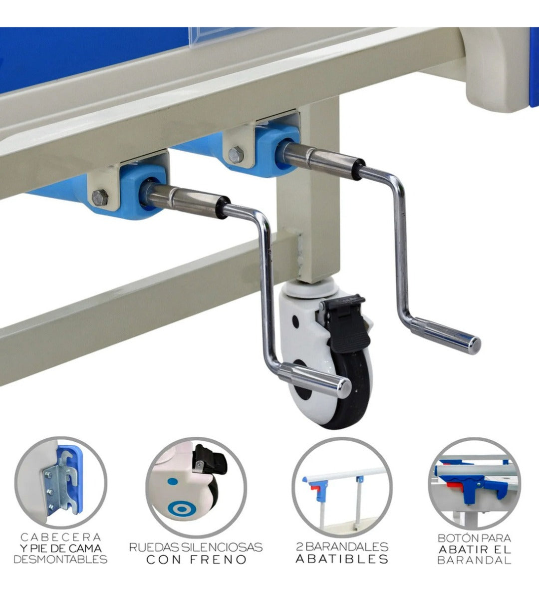 Cama de Asistencia Manual Articulada Soporta Hasta 260kg