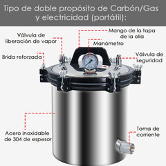 Esterilizador Autoclave Vertical Acero Inoxidable Grado Medico 18L