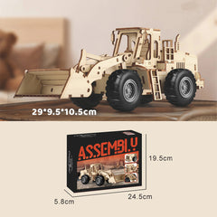 Auto Armable 3d Madera Tractor Construccion 106pcs Didactico