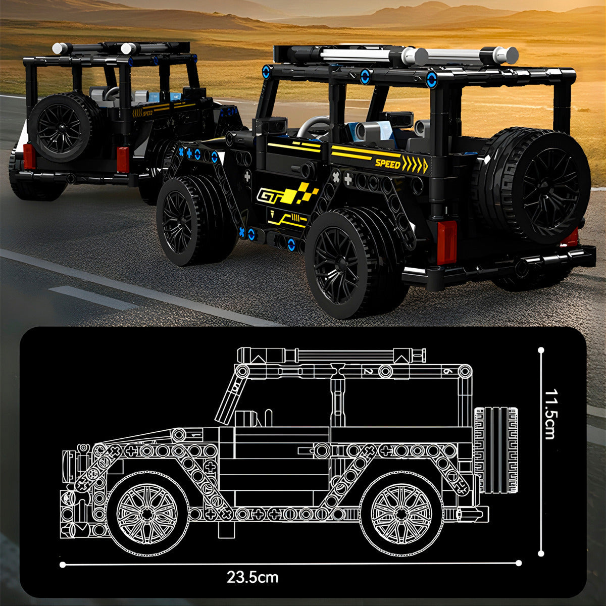 Juguete Armable Bloques Mercedes G-class 426 Piezas Escala 1:18 Didactico