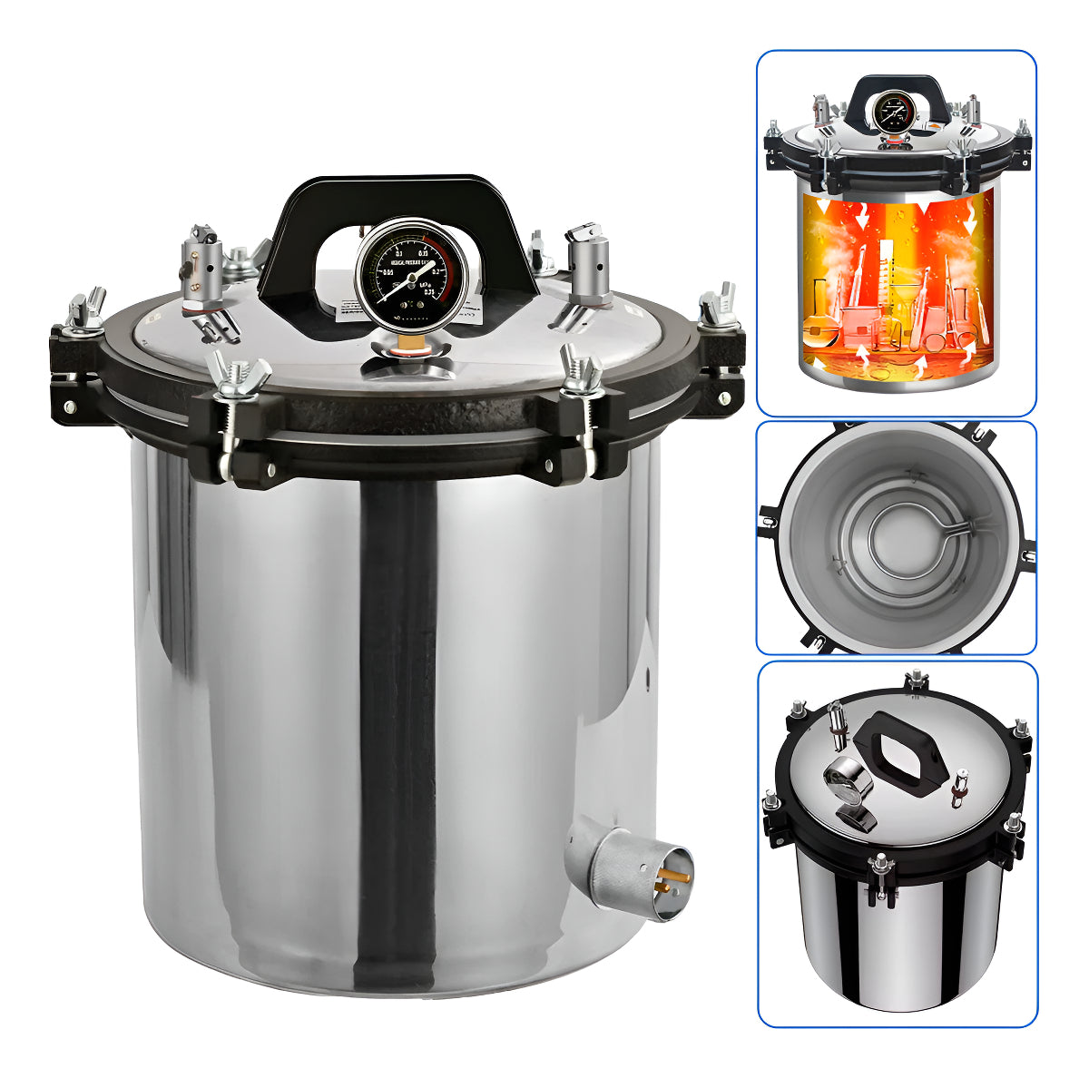 Esterilizador Autoclave Vertical Acero Inoxidable Grado Medico 18L