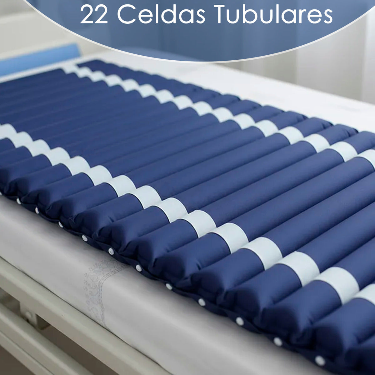 Colchon Antiescaras Profesional Con Motor 135kg Tubular Azul