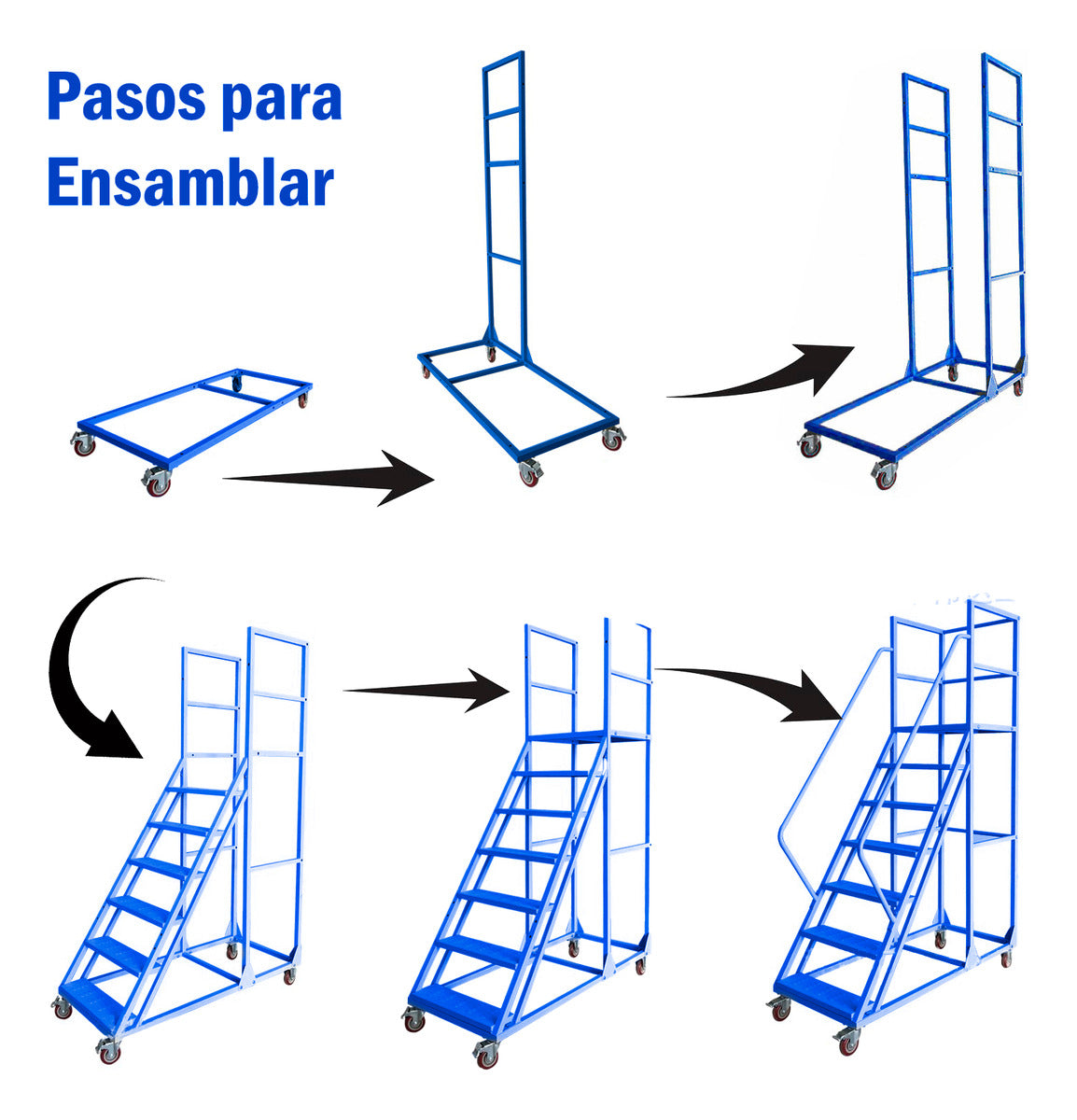 Escalera Industrial Tipo Avión De 10 Peldaños Con Plataforma De  2,5m 550kg