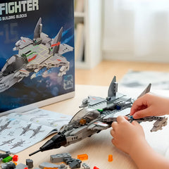 Juguete De Bloques Armable Avion Caza Modelo Robot 532 Piezas Didactico 2 en 1