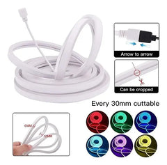 Cinta Led Rgb Flex De Neon 12v Con Luces Multicolor De 5m