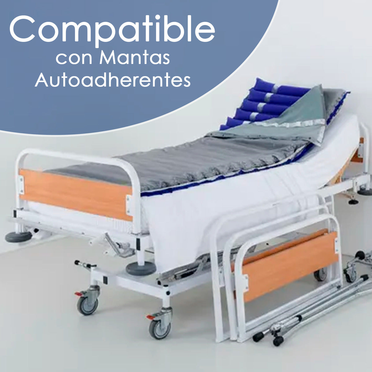 Colchon Antiescaras Profesional Con Motor 135kg Tubular Azul