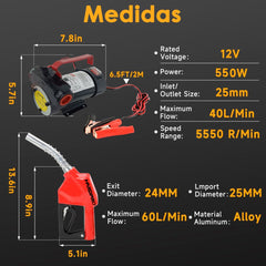 Kit Bomba Trasvasije Diesel 12v Motor Pistola