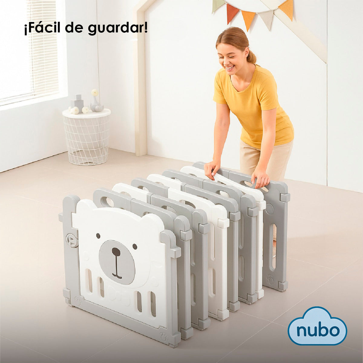 Corral Armable Bebe Nubo Seguridad Paneles De 120x120cm