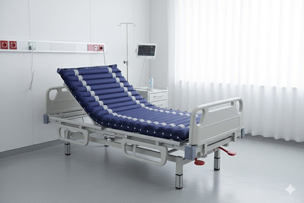 Colchon Antiescaras Profesional Con Motor 135kg Tubular Azul