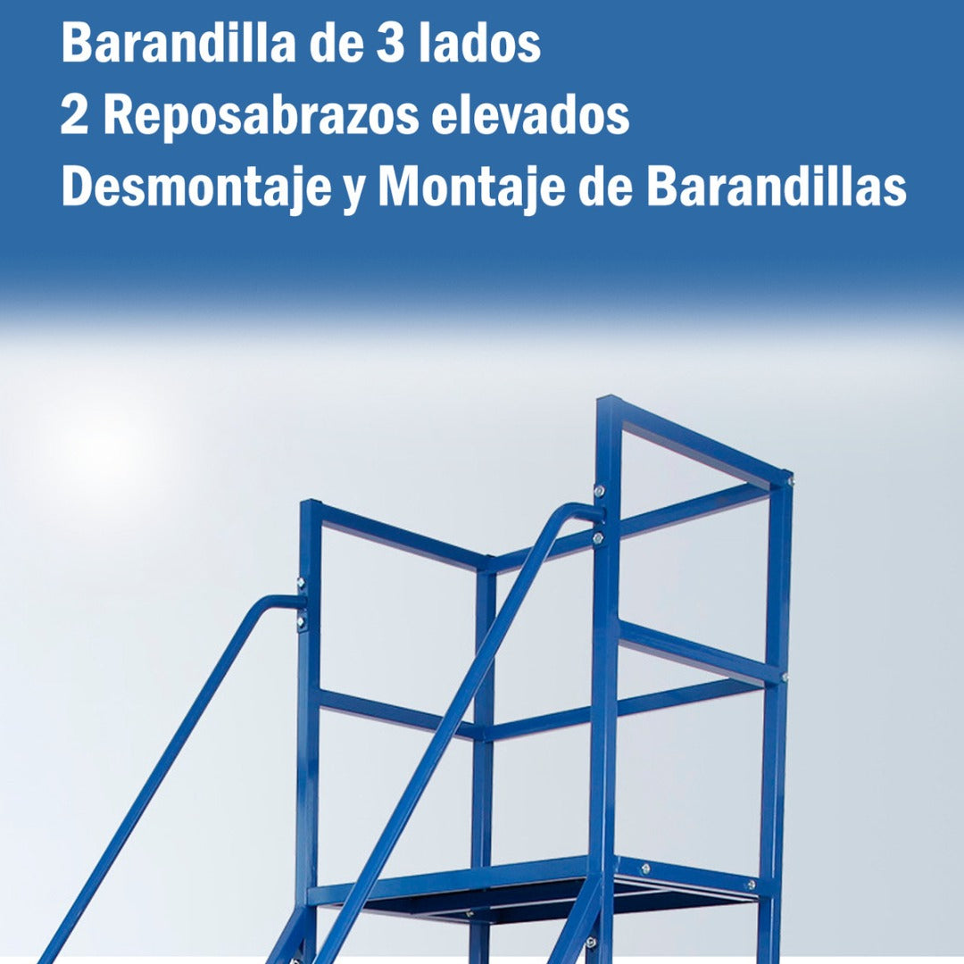 Escalera Industrial Tipo Avion De 7 Peldaños Con Plataforma De 1,85m 550kg