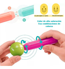 Bloques Magneticos 2 en 1 De Varillas 3D De 84 piezas Con Balde No Tóxico
