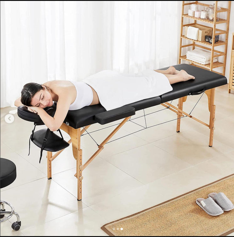 Camilla Para Masajes Estética Plegable De Madera Klinik Negro