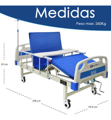 Cama de Asistencia Manual Articulada Soporta Hasta 260kg