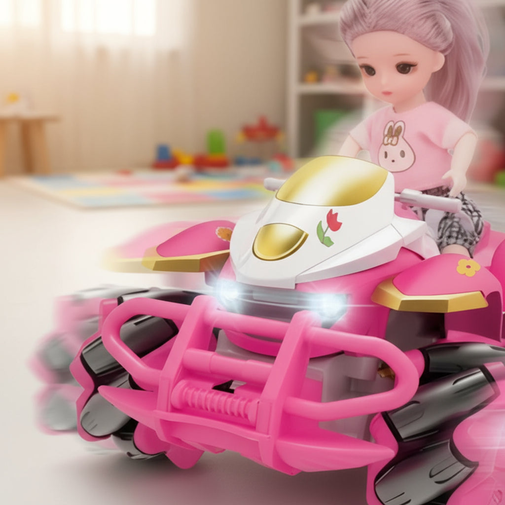 Auto Control Remoto Cuatrimoto Niña Princesa Drift 22 Cm Rosa