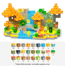Bloques Magnéticos Tipo Minecraft 200 Pcs Con 10 Bloques De Luz