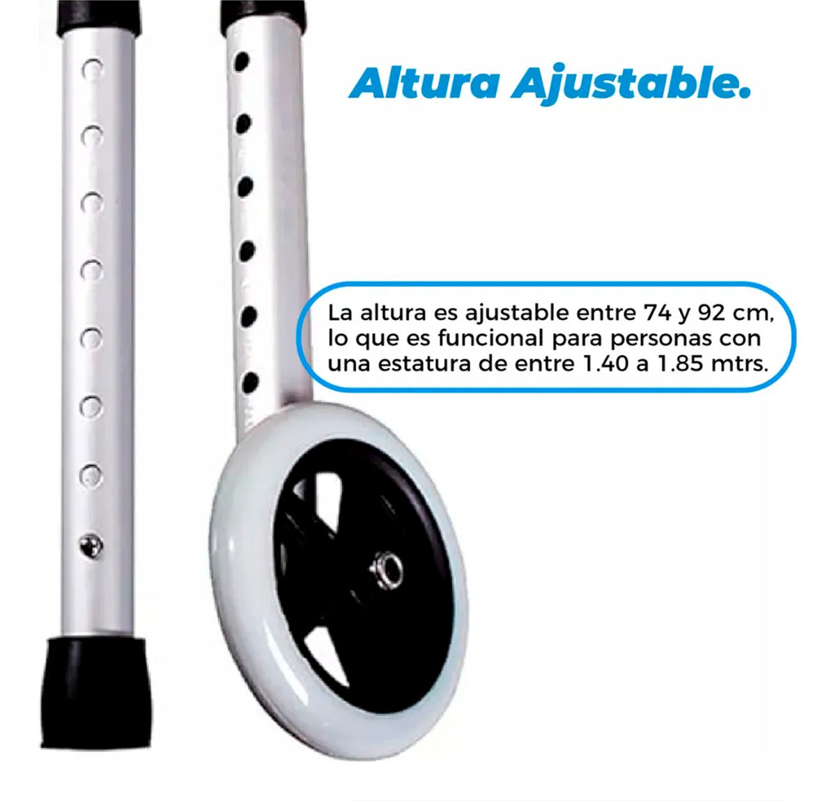 Andador Plegable con Asiento y Ruedas Aluminio Reforzado 150kg