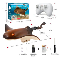 Juguete A Control Remoto Mantarraya Acuatico Recargable 35Cm