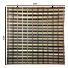 Cortina De Bambú Persiana Roller Bicolor 180x180cm Con Diseños