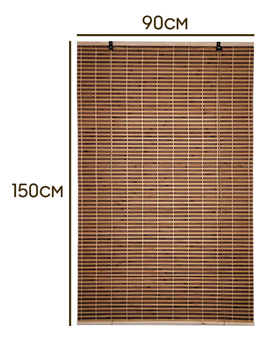 Cortina Bambú Persiana Bicolor 90x150cm Roller Con Diseños