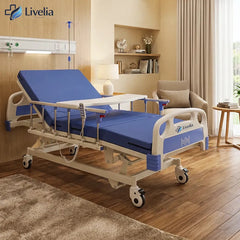 Cama Clínica Electrica Livelia Con Colchon Soporta Hasta 260kg Bandeja Auxiliar 5 Posiciones