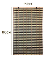 Cortina De Bambú Persiana Roller Bicolor 90x180cm Con Diseños
