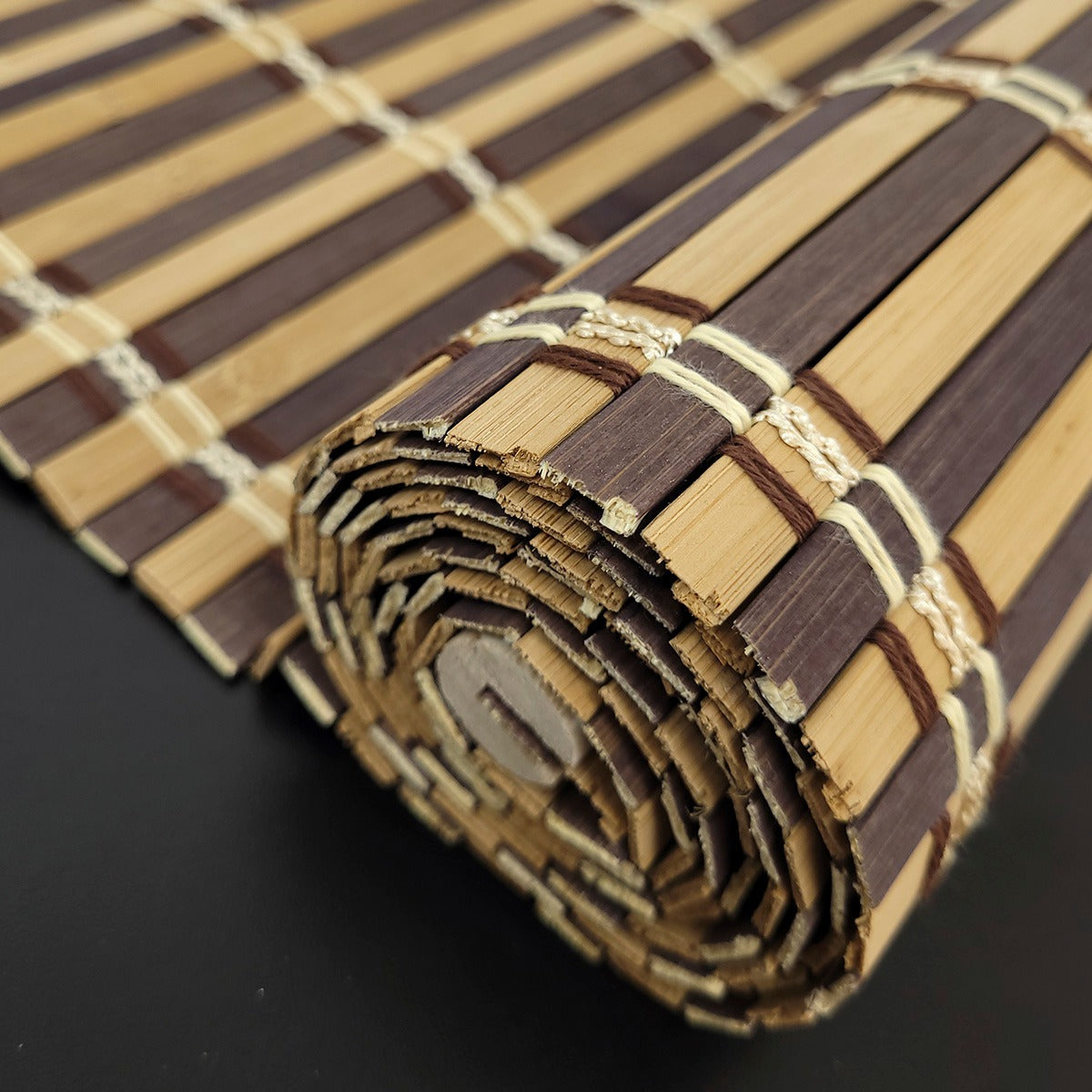 Cortina Bambú Persiana Bicolor 60x150cm Con Diseño