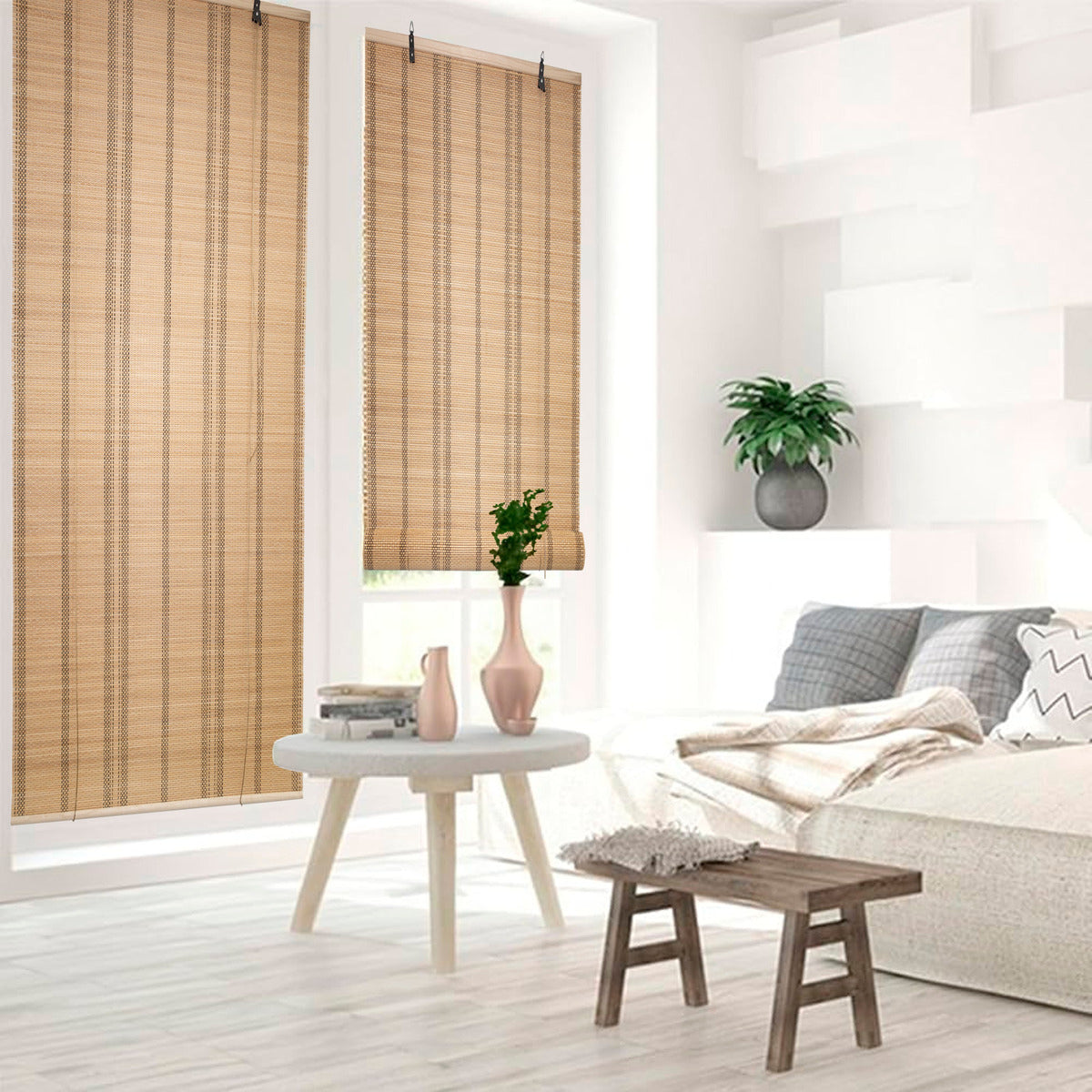 Cortina Bambú Fino Persiana Roller Enrollable 150x180cm
