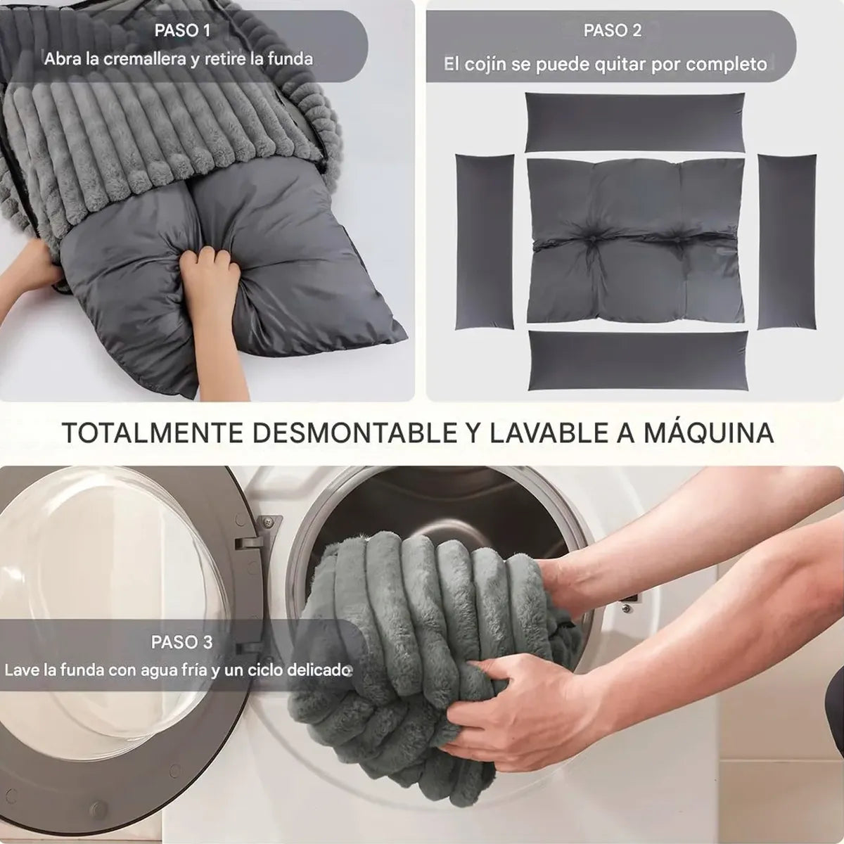 Cama Perro Antiestres Antideslizante Lavable De 63cm