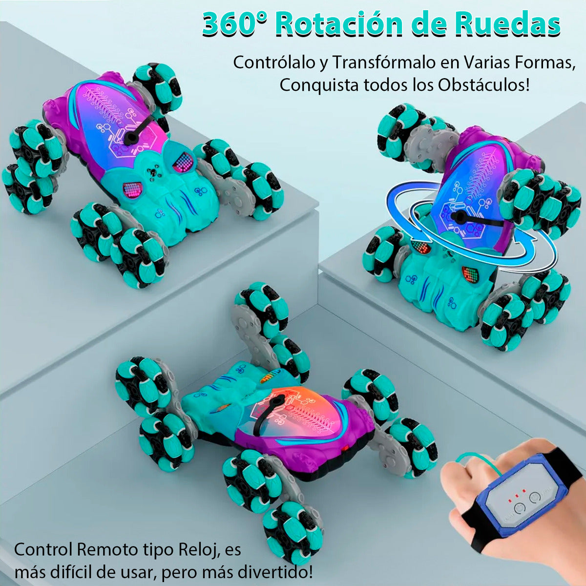 Auto Control Remoto Escalador Octopus Luces Sonido 360°