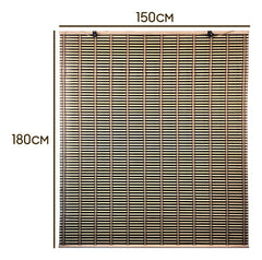 Cortina De Bambú Persiana Roller Bicolor 150x180cm Con Diseños