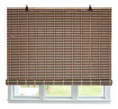 Cortina De Bambú Persiana Roller Bicolor 180x180cm Con Diseños