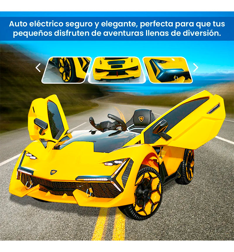 Auto Electrico Montable Lamborghini Con Boton De Reversa Corre 6km/h