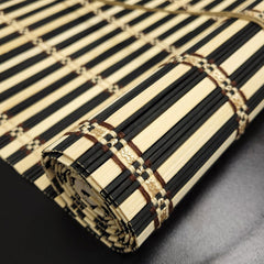 Cortina De Bambú Persiana Roller Bicolor 120x180cm Con Diseños