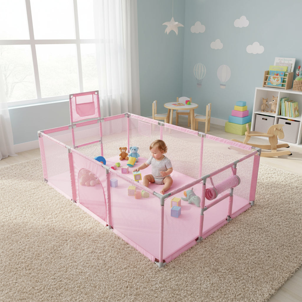 Corral bebe Infantil Nubo 3 en 1 Juegos Malla Tela Oxford 180x120cm
