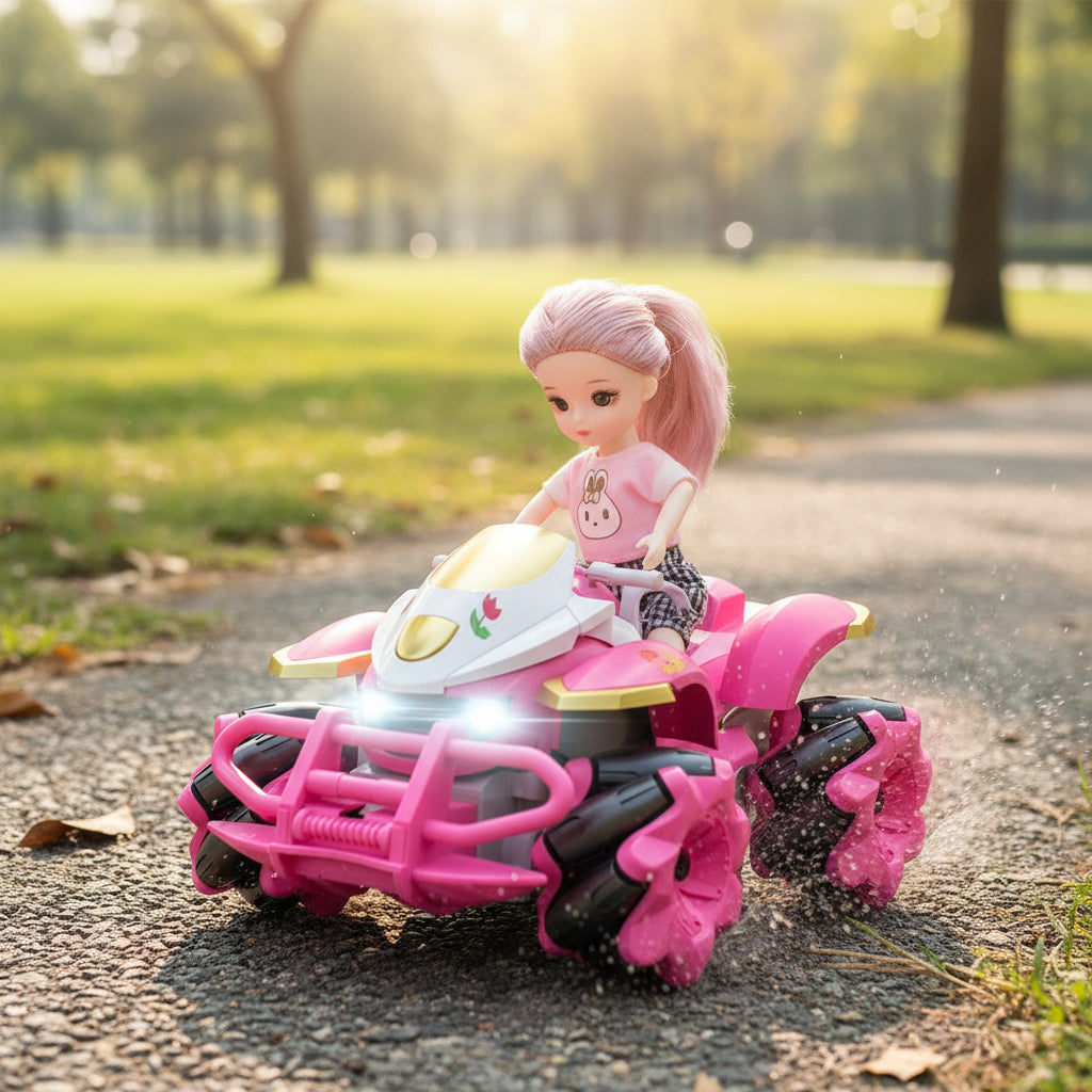 Auto Control Remoto Cuatrimoto Niña Princesa Drift 22 Cm Rosa