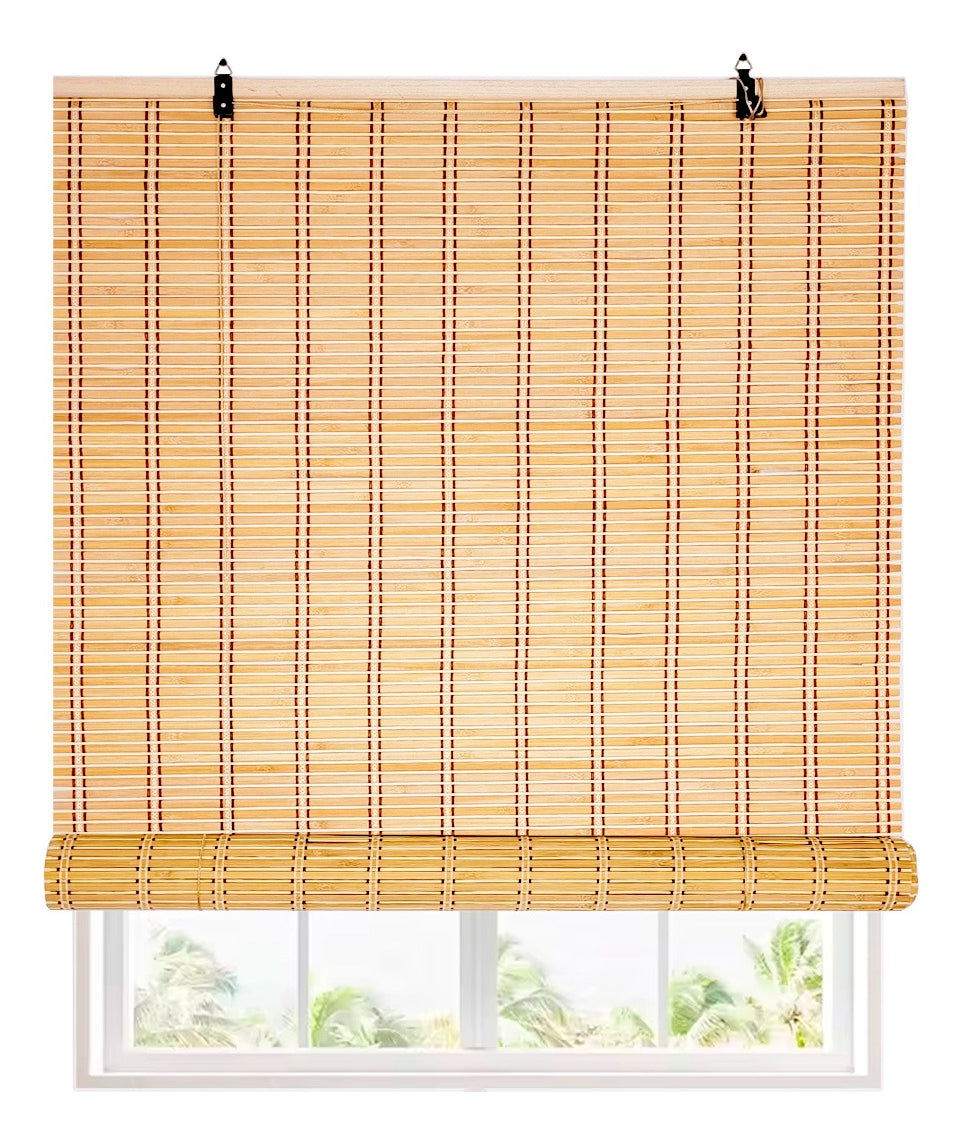 Cortina De Bambú Persiana Roller 90x180 cm Enrollable Unicolor