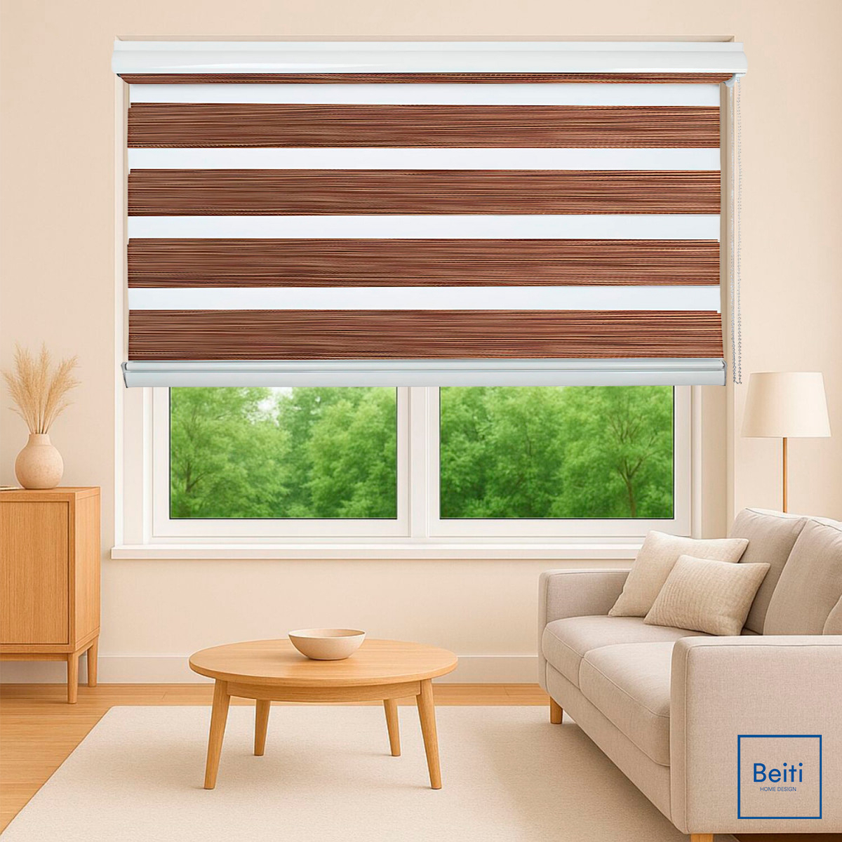Cortina Roller Jaspeada Duo Zebra Día Noche 100x240cm