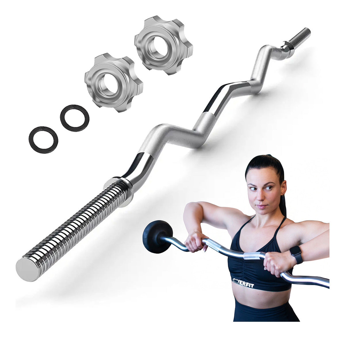 Barra Preolimpica Z 6.5 kg 120 cm Cromada Fitness