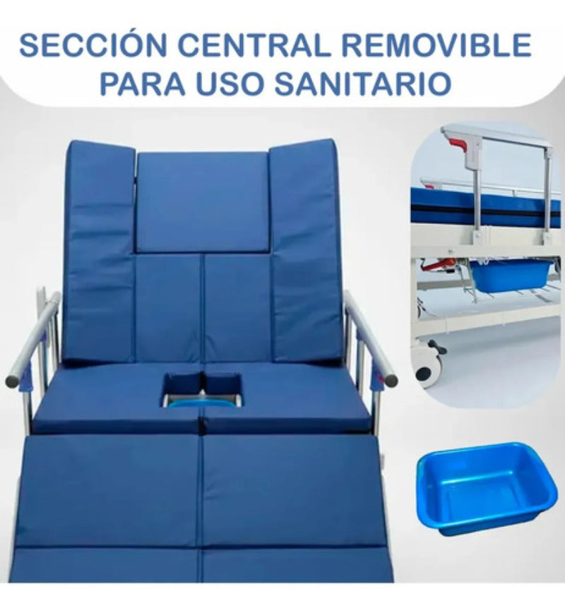 Cama De Hospital Electrica Pro 260kg Con Funcion De Inodoro y 10 Posiciones