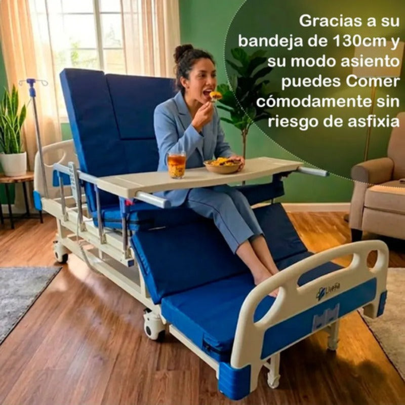 Cama De Hospital Electrica Pro 260kg Con Funcion De Inodoro y 10 Posiciones